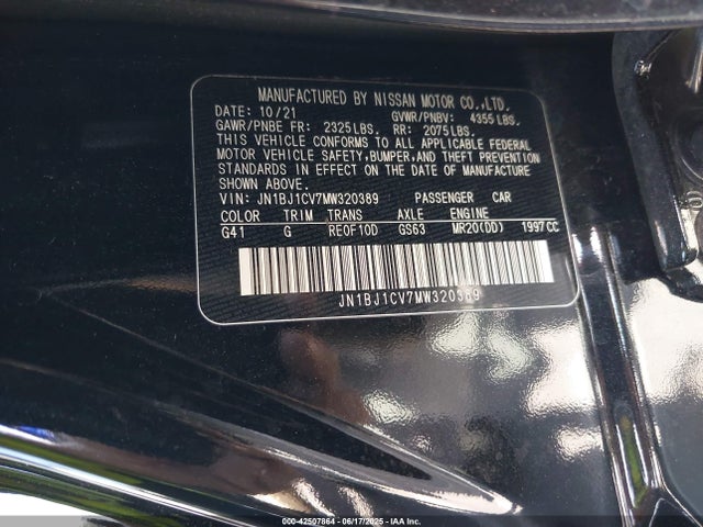 JN1BJ1CV7MW320389 Nissan ROGUE SPORT
