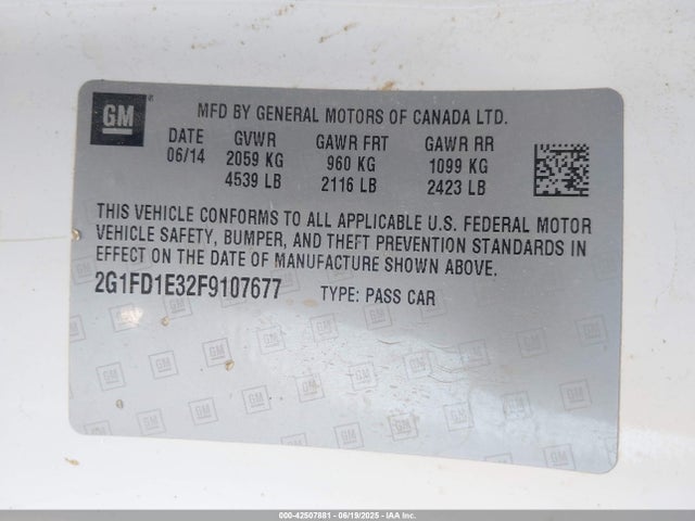 2G1FD1E32F9107677 Chevrolet lfx