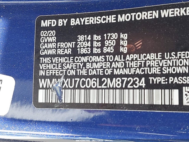 2020 MINI HARDTOP WMWXU7C06L2M87234 Photo 8