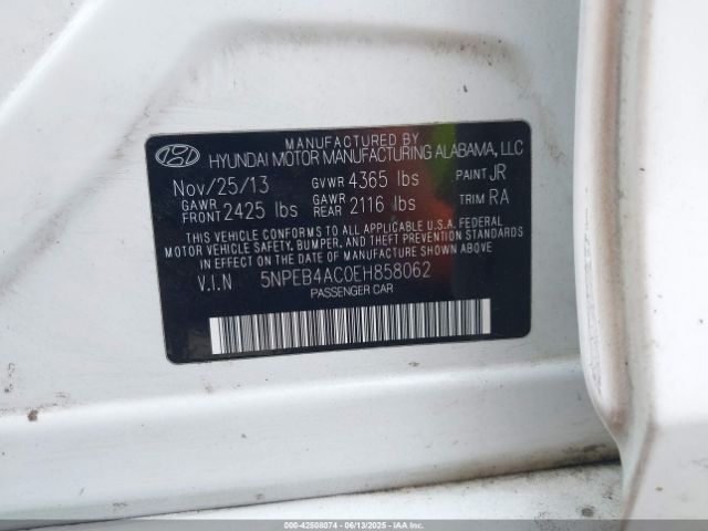5NPEB4AC0EH858062 Hyundai gamma