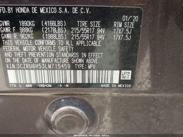 2020 HONDA HR-V 3CZRU6H53LM715459 Photo 8