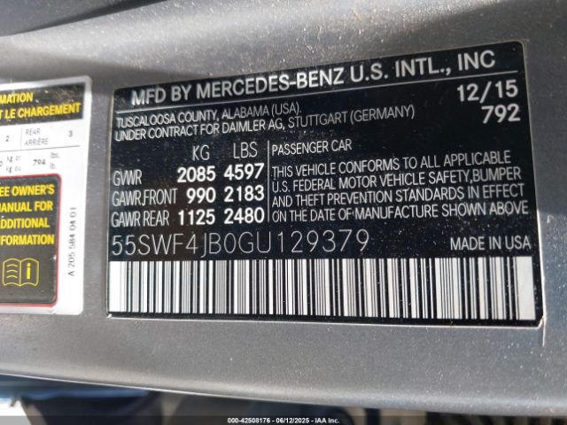 55SWF4JB0GU129379 Mercedes-Benz C 300 Luxury/sport