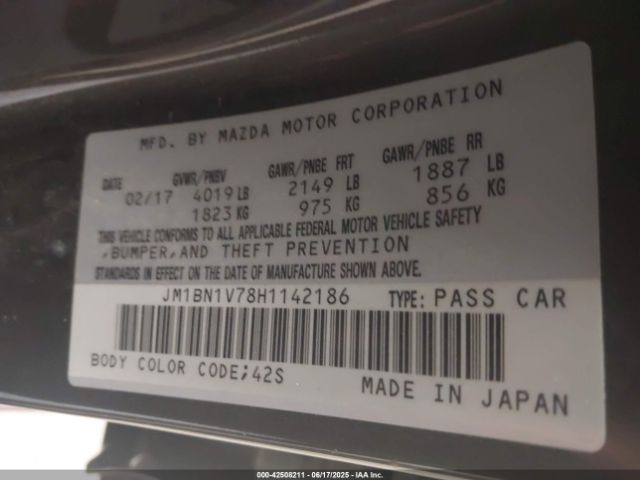 2017 MAZDA MAZDA3 JM1BN1V78H1142186 Photo 8