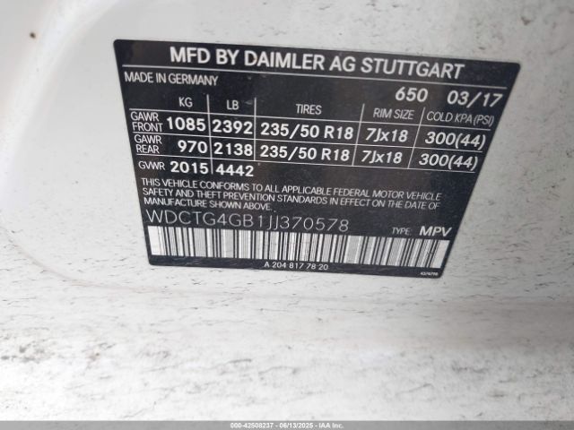2018 MERCEDES-BENZ GLA 250 WDCTG4GB1JJ370578 Photo 8