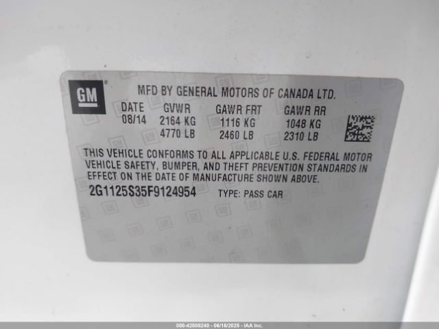 2015 CHEVROLET IMPALA 2G1125S35F9124954 Photo 8