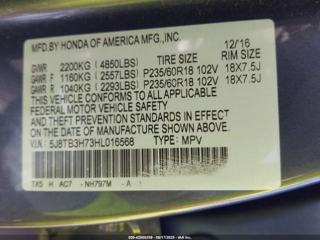 2017 ACURA RDX 5J8TB3H73HL016568 Photo 8