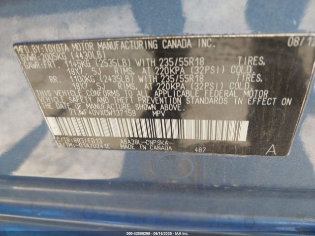 2012 TOYOTA RAV4 2T3WF4DVXCW137159 Photo 8