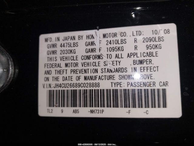 2009 ACURA TSX JH4CU26689C028888 Photo 8
