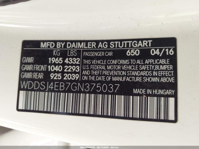 2016 MERCEDES-BENZ CLA 250 WDDSJ4EB7GN375037 Photo 8