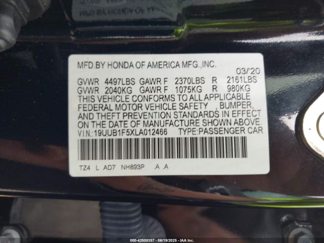 2020 ACURA TLX 19UUB1F5XLA012466 Photo 8