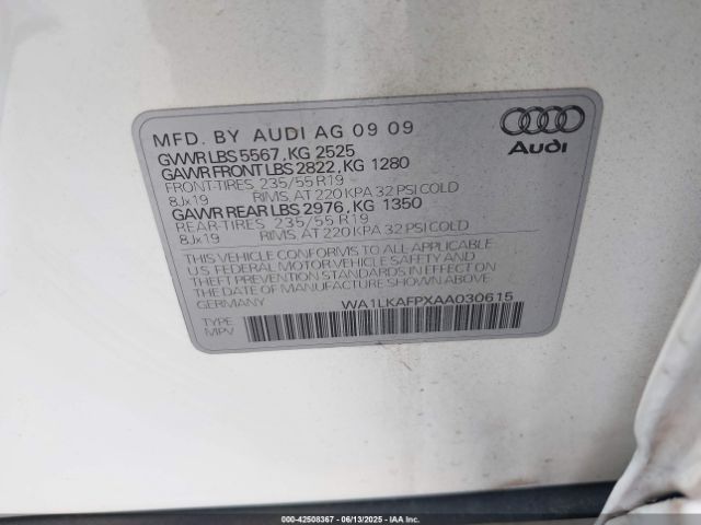 2010 AUDI Q5 WA1LKAFPXAA030615 Photo 8