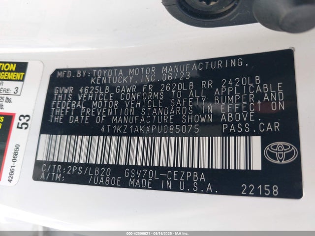 4T1KZ1AKXPU085075 Toyota 2gr-fks