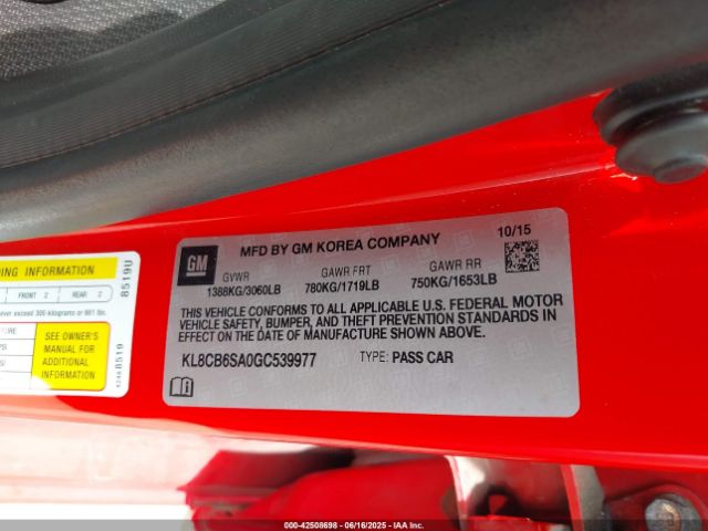 2016 CHEVROLET SPARK KL8CB6SA0GC539977 Photo 8