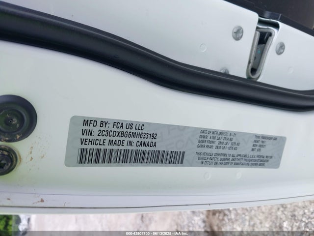 Dodge Charger 2021 2C3CDXBG6MH633192 Image 9