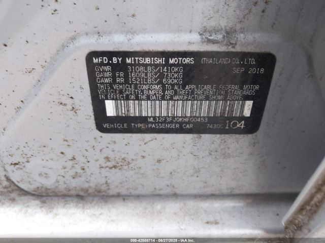 2019 MITSUBISHI MIRAGE G4 ML32F3FJ0KHF00453 Photo 8