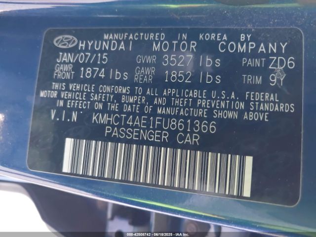 KMHCT4AE1FU861366 Hyundai dohc gdi gamma