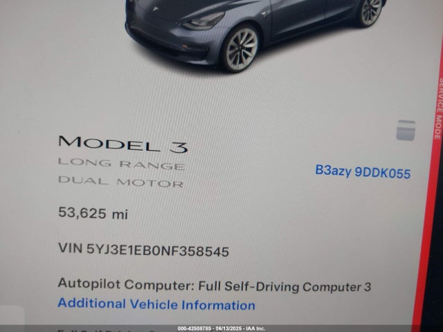 2022 TESLA MODEL 3 5YJ3E1EB0NF358545 Photo 6
