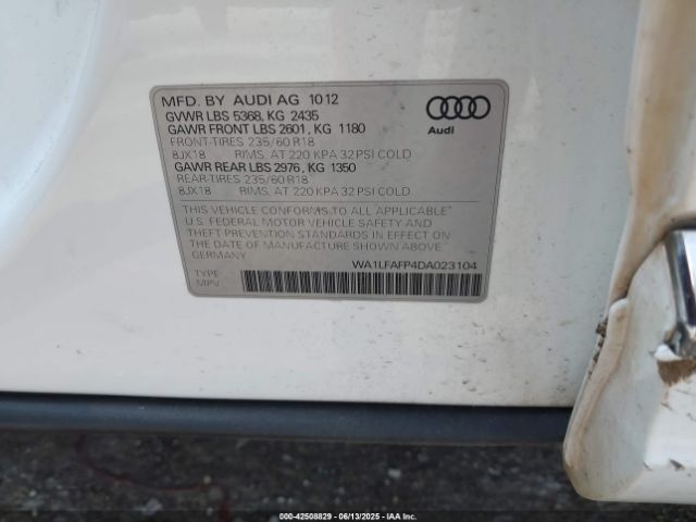2013 AUDI Q5 WA1LFAFP4DA023104 Photo 8