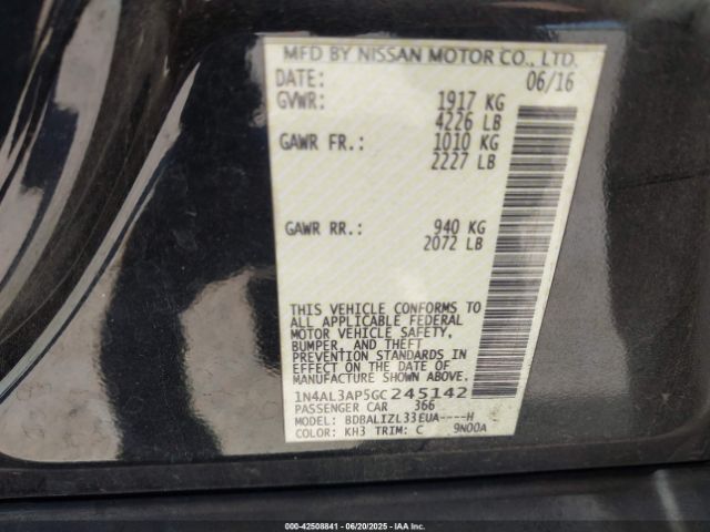 1N4AL3AP5GC245142 Nissan 2016