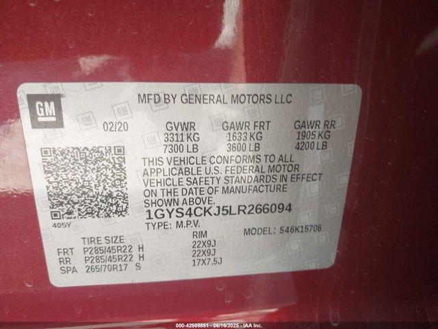 2020 CADILLAC ESCALADE 1GYS4CKJ5LR266094 Photo 8