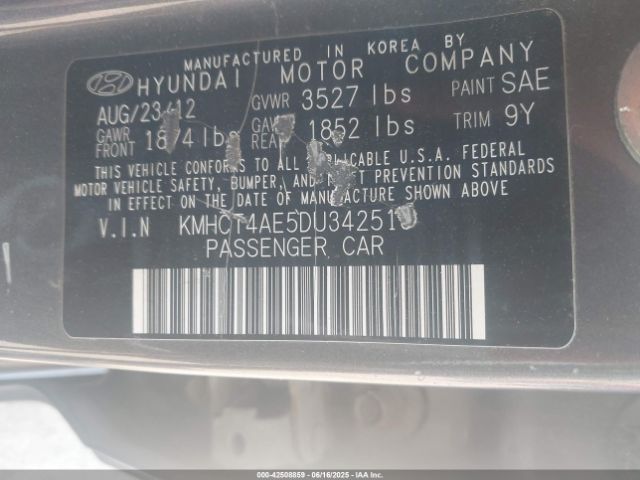 2013 HYUNDAI ACCENT KMHCT4AE5DU342513 Photo 8