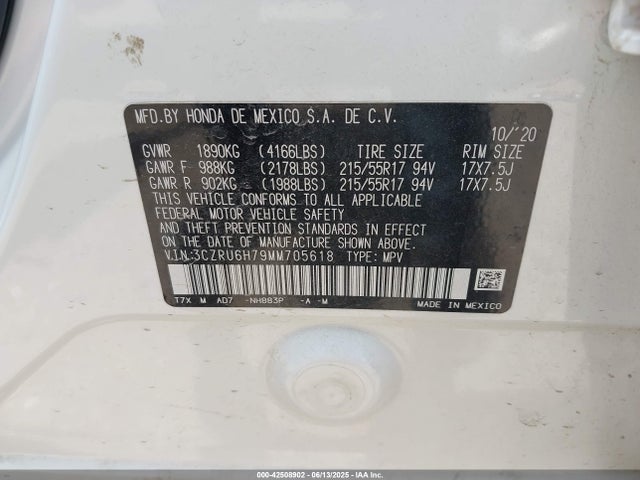 3CZRU6H79MM705618 Honda r18z9