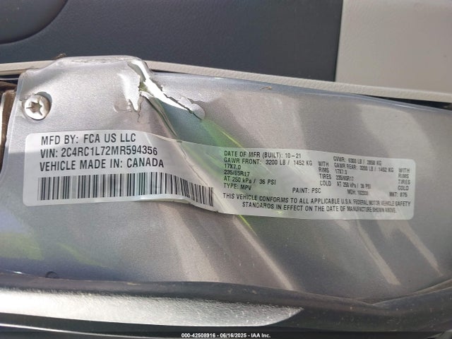 2021 CHRYSLER PACIFICA 2C4RC1L72MR594356 Photo 8