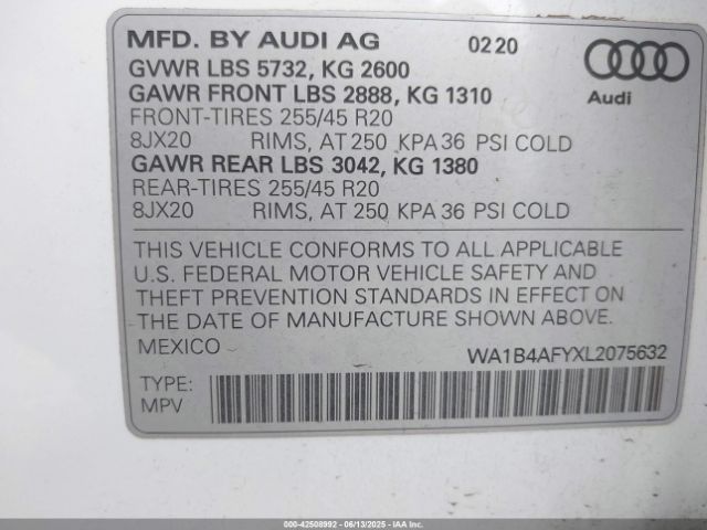 2020 AUDI SQ5 WA1B4AFYXL2075632 Photo 8