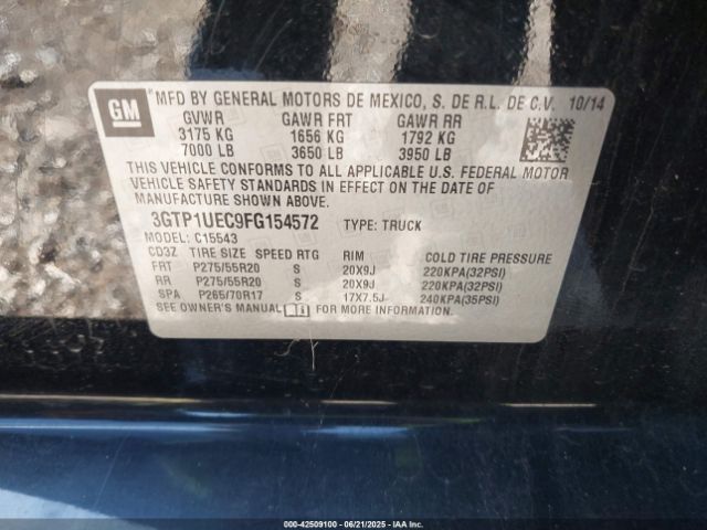 2015 GMC SIERRA 1500 3GTP1UEC9FG154572 Photo 8