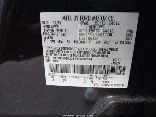 Ford 2014 2014 2FMDK4KC1EBA19734 Image 9