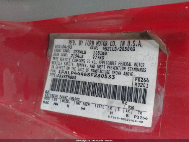 1995 FORD MUSTANG 1FALP4446SF230533 Photo 8