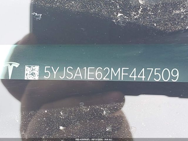 2021 TESLA MODEL S 5YJSA1E62MF447509 Photo 8