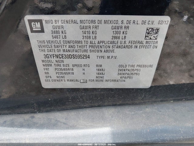 2013 CADILLAC SRX 3GYFNCE30DS595294 Photo 8