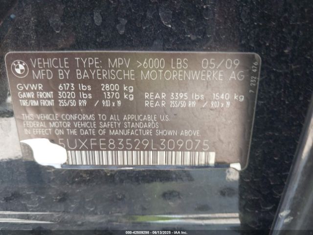 2009 BMW X5 5UXFE83529L309075 Photo 8
