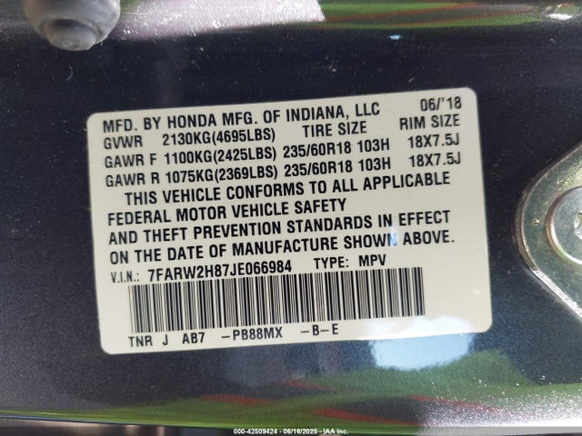 7FARW2H87JE066984 Honda l15be
