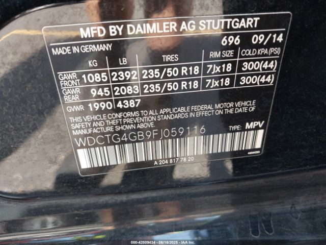 2015 MERCEDES-BENZ GLA 250 WDCTG4GB9FJ059116 Photo 8