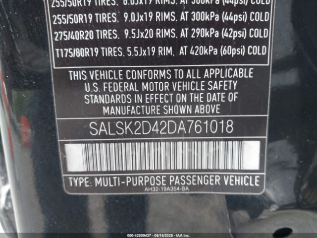 2013 LAND ROVER RANGE ROVER SPORT SALSK2D42DA761018 Photo 8