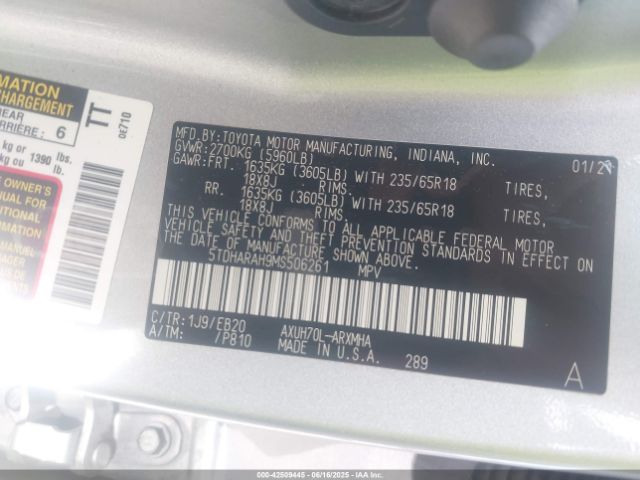 2021 TOYOTA HIGHLANDER 5TDHARAH9MS506261 Photo 8