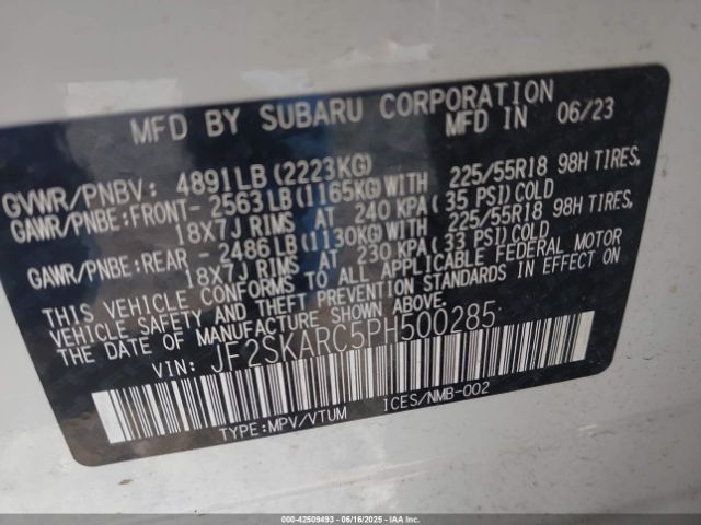 2023 SUBARU FORESTER JF2SKARC5PH500285 Photo 8