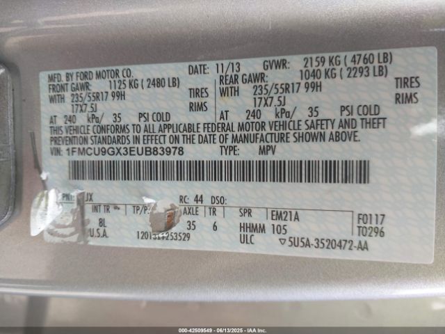 2014 FORD ESCAPE 1FMCU9GX3EUB83978 Photo 8