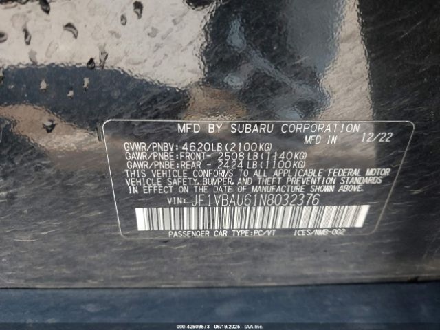 2022 SUBARU WRX JF1VBAU61N8032376 Photo 8