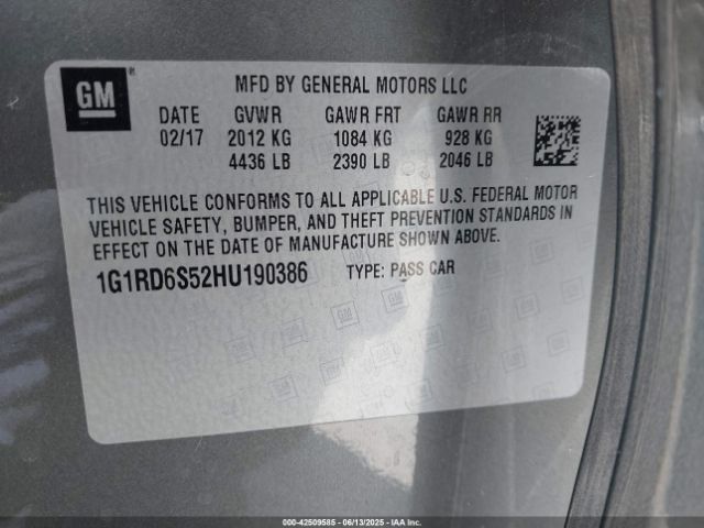 2017 CHEVROLET VOLT 1G1RD6S52HU190386 Photo 8
