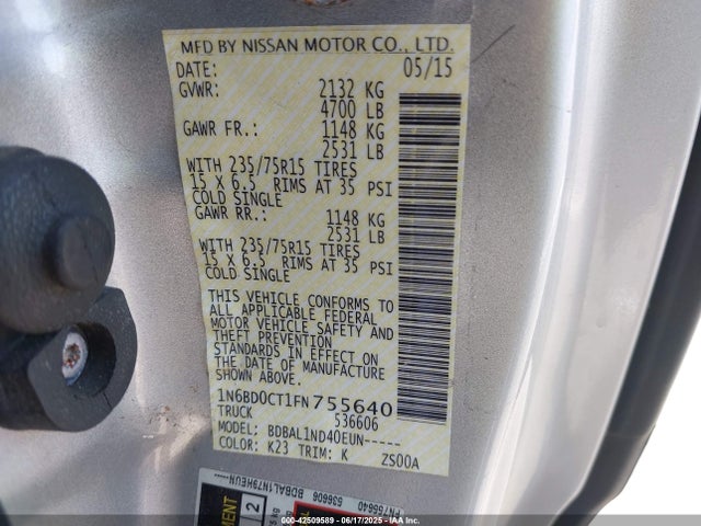Nissan 2015 2015 1N6BD0CT1FN755640 Image 9