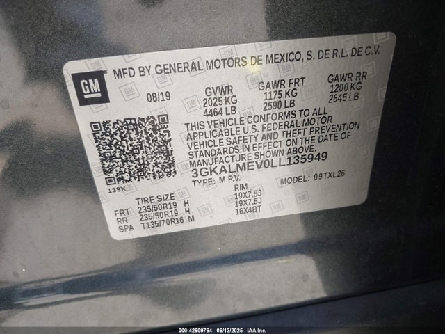 3GKALMEV0LL135949 GMC lyx