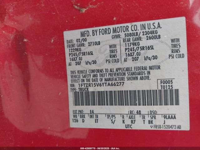 2000 FORD RANGER 1FTZR15V6YTA66277 Photo 8