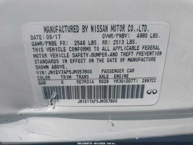JN1EV7AP5JM357800 Infiniti 2018