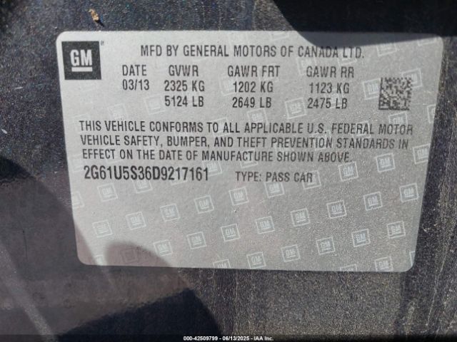 2013 CADILLAC XTS 2G61U5S36D9217161 Photo 8