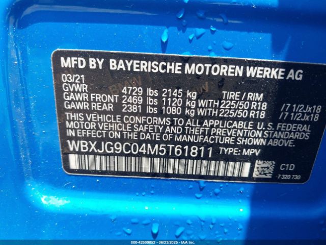 2021 BMW X1 WBXJG9C04M5T61811 Photo 8
