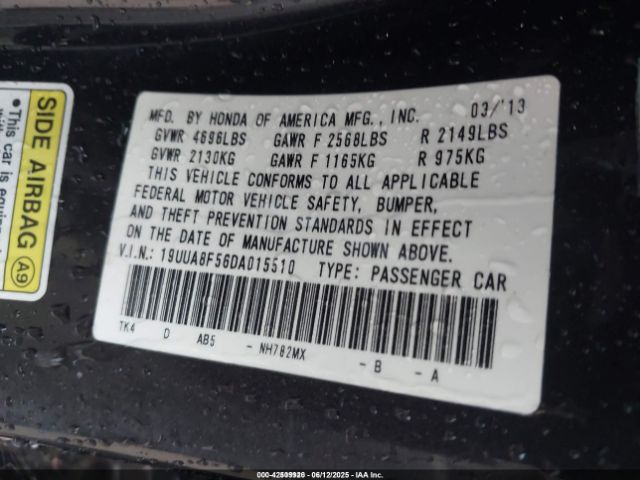 2013 ACURA TL 19UUA8F56DA015510 Photo 8