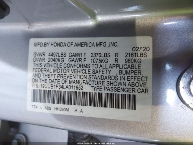 2020 ACURA TLX 19UUB1F34LA011652 Photo 8